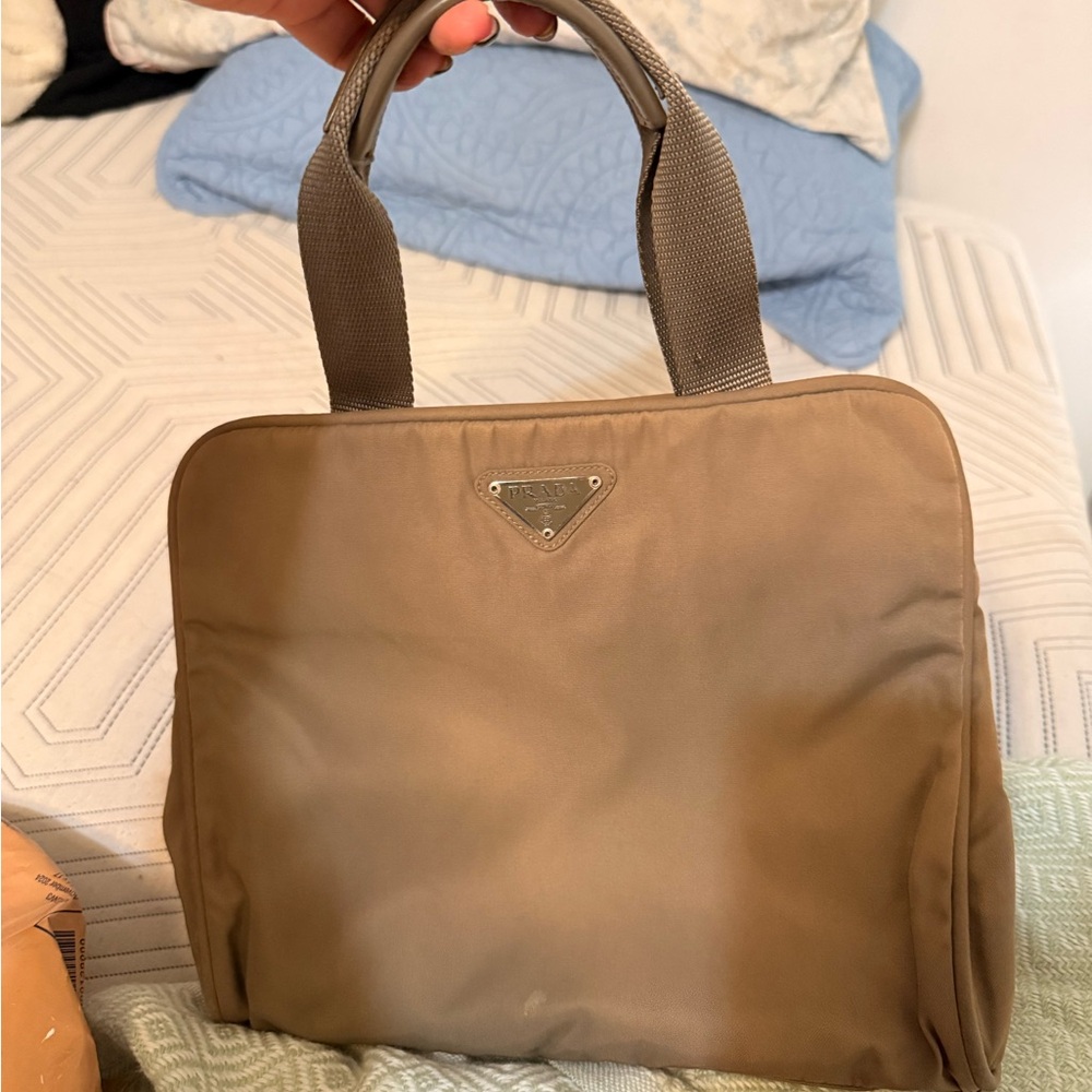 Prada Beige Nylon Tote with Handles